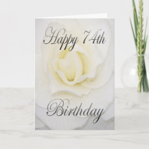 Weiße Blume Alles Gute zum 74. Geburtstag Karte