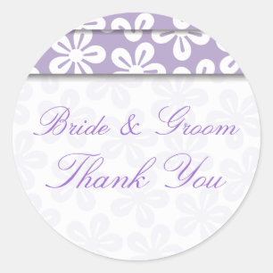 Weiße Blume auf der Aufkleber für Mauve-Hochzeit