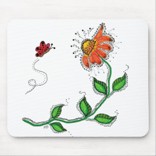 Weiße Blume auf der Maus Mousepad