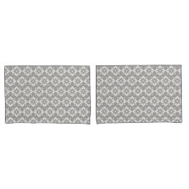 Weiße Blume auf grauem Hintergrund Wiederholmuster Kissenbezug