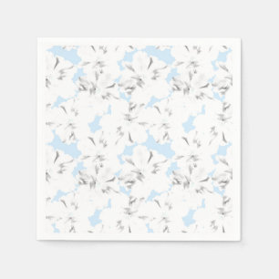 Weiße Blume auf hellblau. Serviette