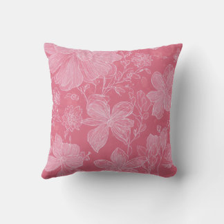 Weiße Blume auf rosa Basis Kissen