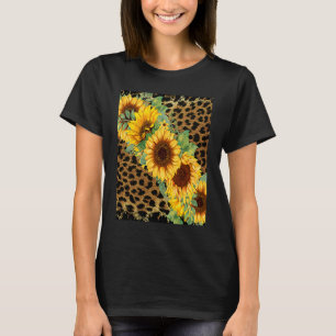 Weiße Blume aus blauem Leopard T-Shirt