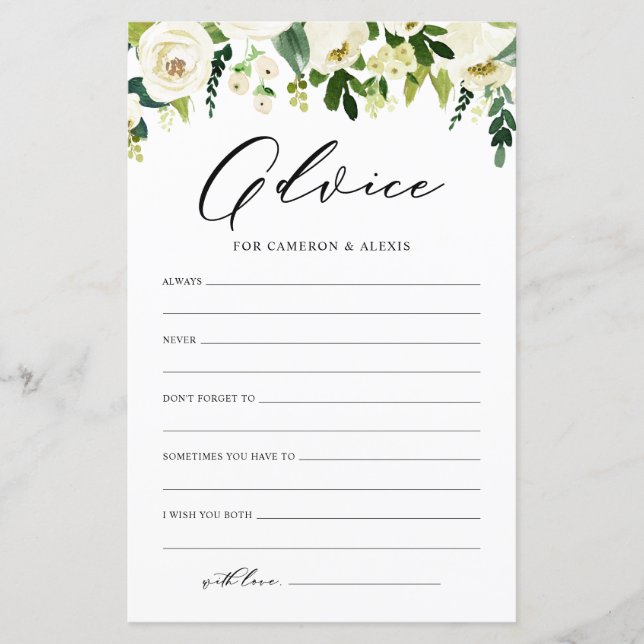 Weiße Blume Beratung für die Braut- und Körperkart (Vorderseite)