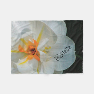 Weiße Blume Blanket Fleecedecke