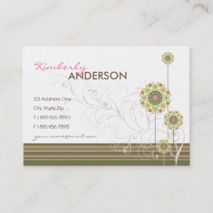 Weiße Blume blüht und Wirbel Moderner Chic Visitenkarte