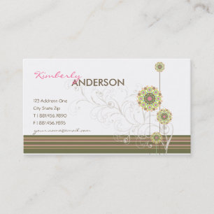 Weiße Blume blüht und Wirbel Moderner Chic Visitenkarte