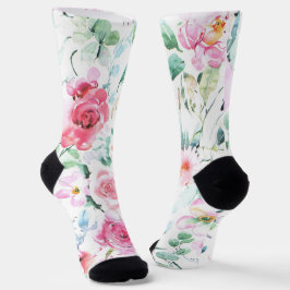 Weiße Blume Blumenmuster Socken