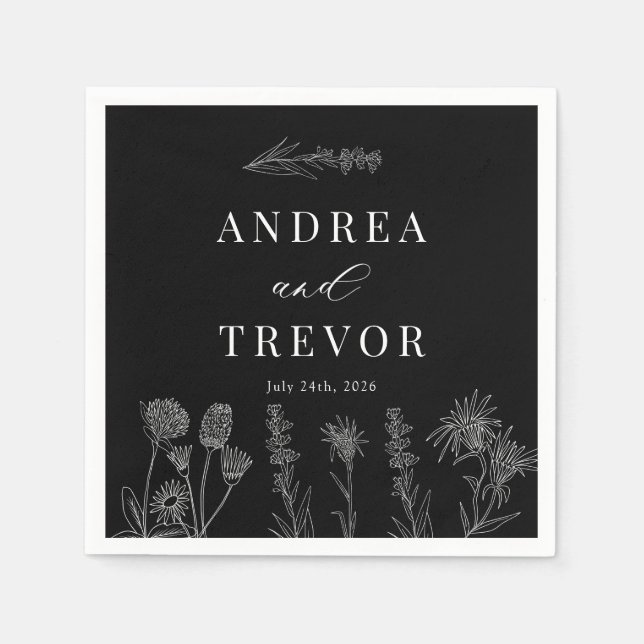 Weiße Blume | Boho Chic Wedding Serviette (Vorderseite)