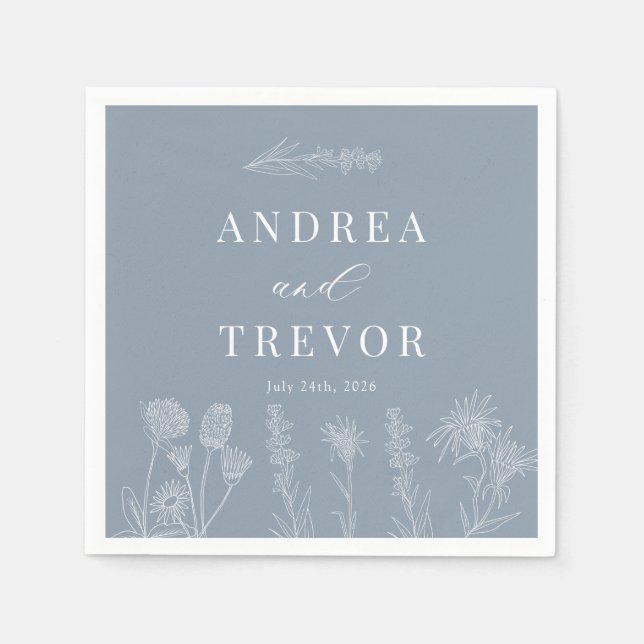 Weiße Blume | Boho Chic Wedding Serviette (Vorderseite)