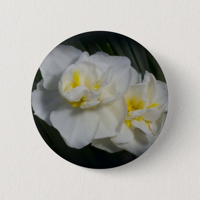 Weiße Blume Button (Vorderseite)