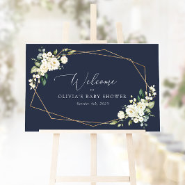 Weiße Blume, Creme-Blume, Babydusche Empfang Poster