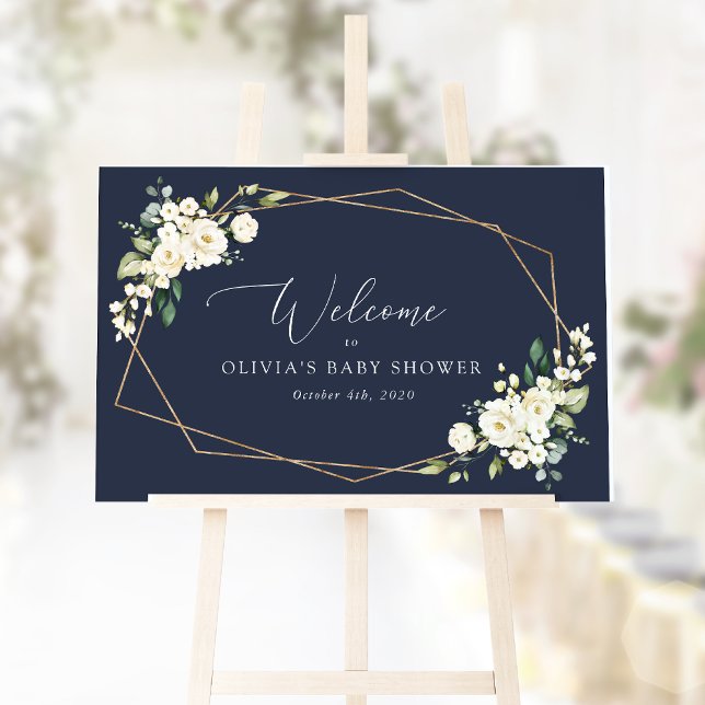 Weiße Blume, Creme-Blume, Babydusche Empfang Poster (Von Creator hochgeladen)