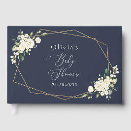 Weiße Blume, Creme-Blume, Boho, Babydusche Gästebuch