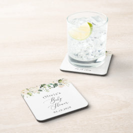 Weiße Blume, Creme-Blume, Boho, Babydusche Getränkeuntersetzer