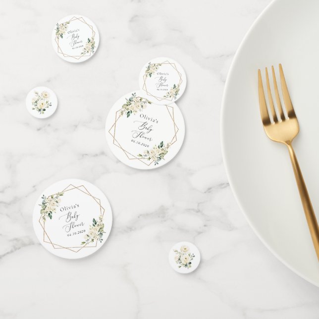 Weiße Blume, Creme-Blume, Boho, Babydusche Konfetti (Gruppe)