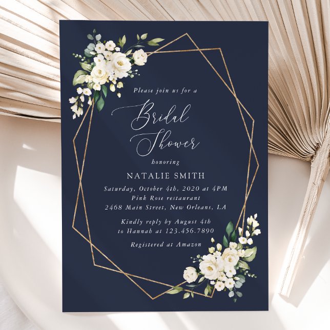 Weiße Blume, Creme-Blume, Boho, Brautparty Einladung (Von Creator hochgeladen)