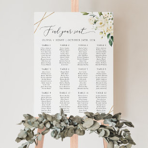 Weiße Blume, Creme-Blume, Boho, Seekarte Poster