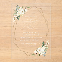 Weiße Blume, Creme-Blume, Boho, Sweet 16 Acryleinladungen