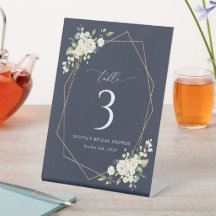 Weiße Blume, Creme-Blume, Boho, Tischnummern