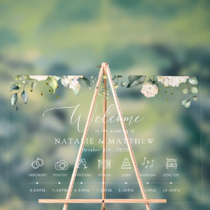 Weiße Blume, Creme-Blume, Hochzeitzeitzeitschrift Acrylschild