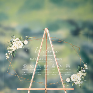 Weiße Blume, Creme-Blume, Hochzeitzeitzeitschrift Acrylschild