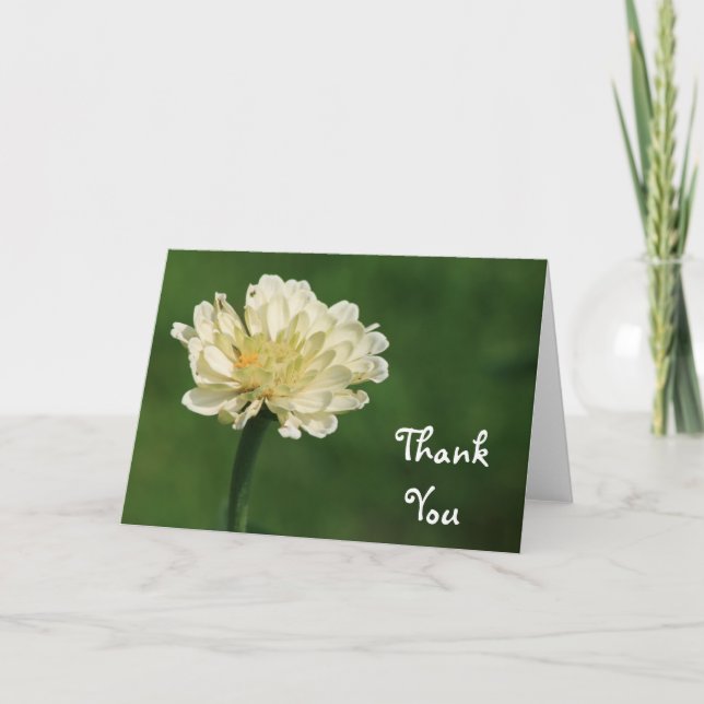 Weiße Blume danken Ihnen Dankeskarte (Vorderseite)