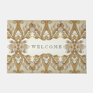 Weiße Blume Decorative Gold Doormat Fußmatte