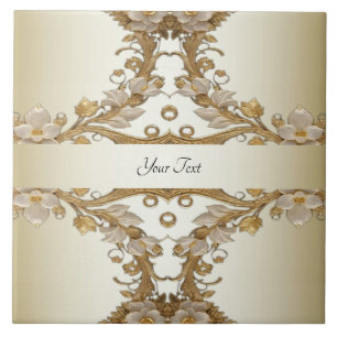 Weiße Blume Decorative Gold Keramik Tile Fliese