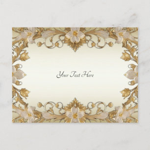 Weiße Blume Decorative Gold Postkarte