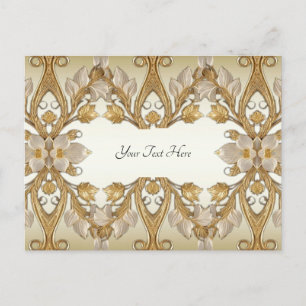 Weiße Blume Decorative Gold Postkarte