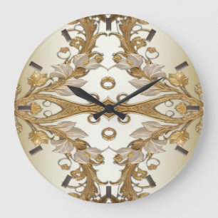 Weiße Blume Decorative Gold Wall Uhr