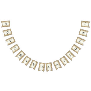 Weiße Blume Decorative Goldjagdflagge Wimpelkette