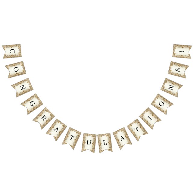 Weiße Blume Decorative Goldjagdflagge Wimpelkette (Alle)