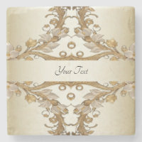 Weiße Blume Decorative Goldstein-Untersetzer