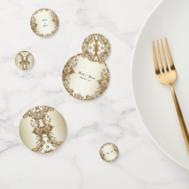 Weiße Blume Dekorative Goldene Tischkonfetti Konfetti