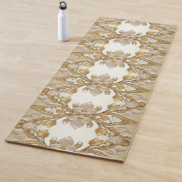 Weiße Blume Dekorative Goldene Yogmatte Yogamatte