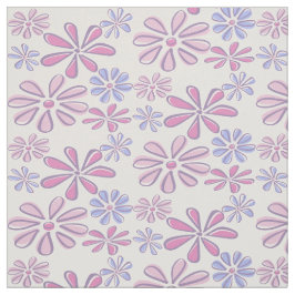 Weiße Blume Doodle Soft Lila Blue Pink Stoff