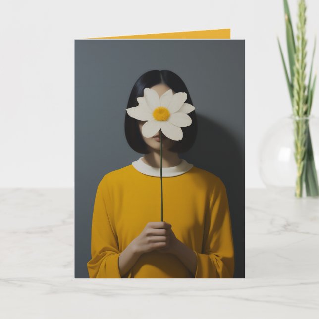 Weiße Blume Einladung (Vorderseite)