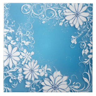 Weiße Blume Fliese
