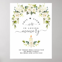 Weiße Blume für das Liebesgedächtnistzeichen Poster