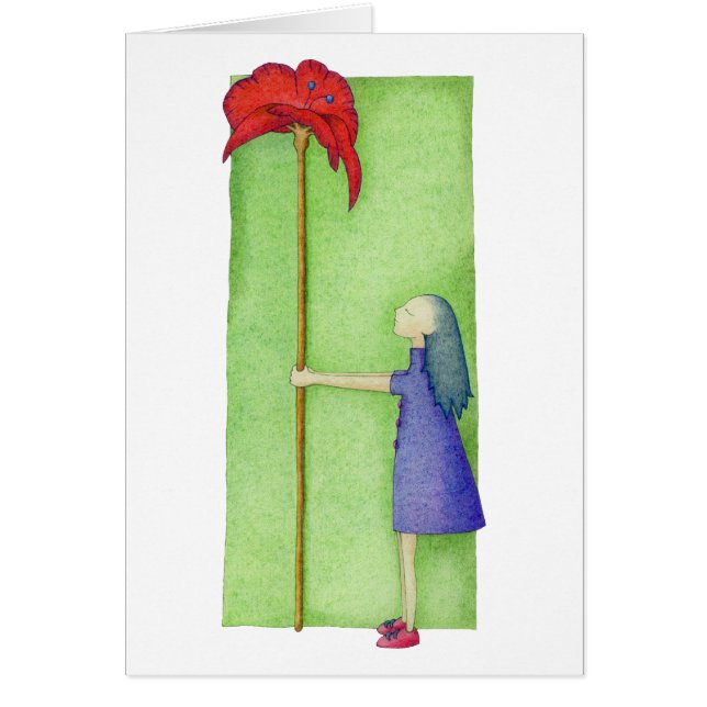 Weiße Blume-Girl-Karte (Vorne)