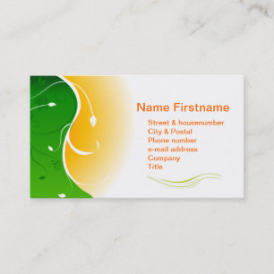 Weiße Blume Grüngras mit Orangensonnigen Sonnenu Visitenkarte