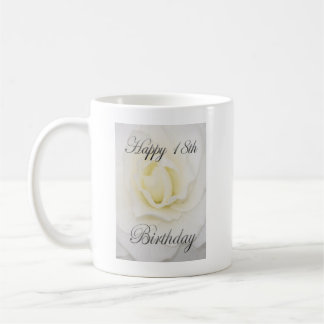 Weiße Blume Happy 18. Geburtstag Tasse