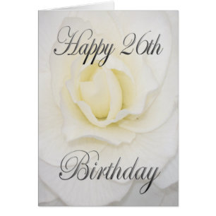 Weiße Blume Happy 26. Geburtstag