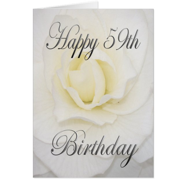 Weiße Blume Happy 59. Geburtstag (Vorne)