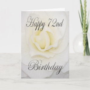 Weiße Blume Happy 72. Geburtstag Karte