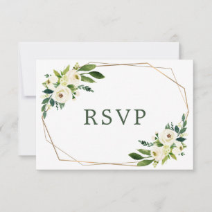 Weiße Blume Hochzeitsmahlzeit Auswahl RSVP Karte