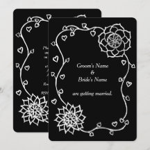 Weiße Blume hören auf Einladungen zu Schwarzen Hoc