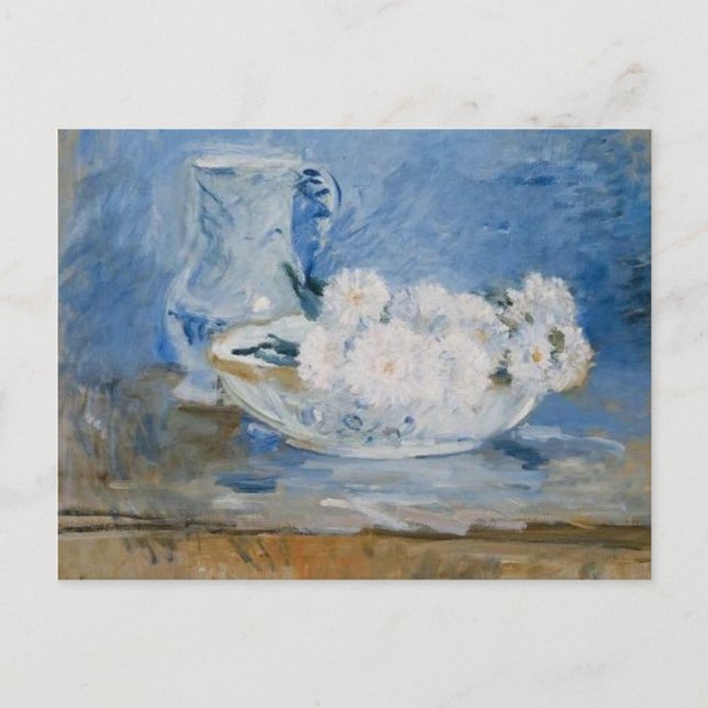 Weiße Blume in einer Schüssel Postkarte (Vorderseite)